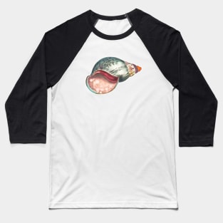 Illustrated sea shell snail. Colorful vintage drawing Baseball T-Shirt